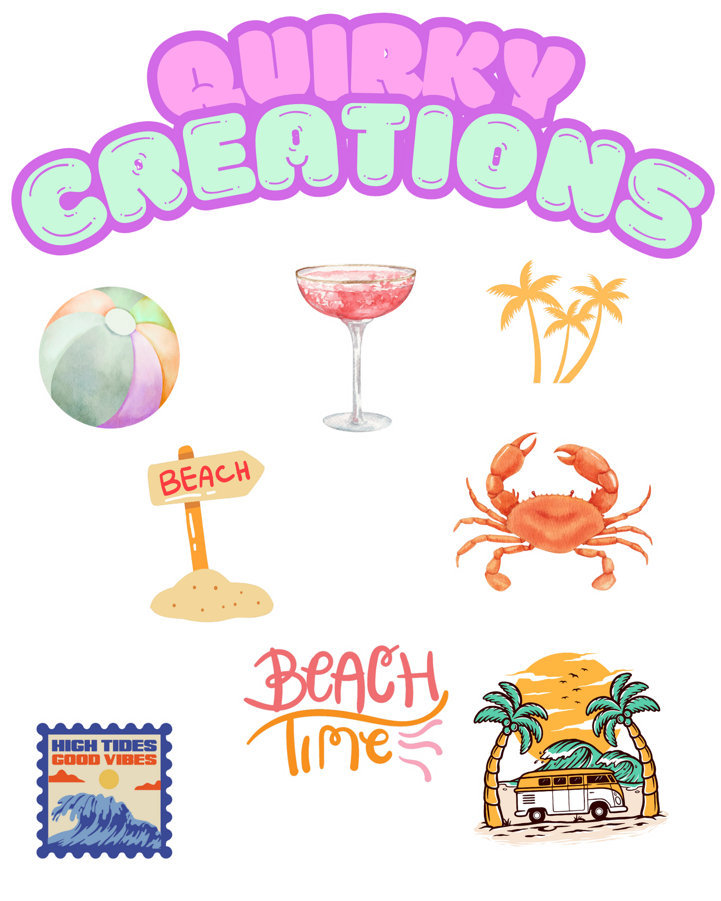 Beach themed stickers